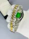 Roléxx orystral perputual wrist watch datejust black dial case with crown lock datejust chain tow tone
